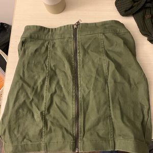 green jean skirt